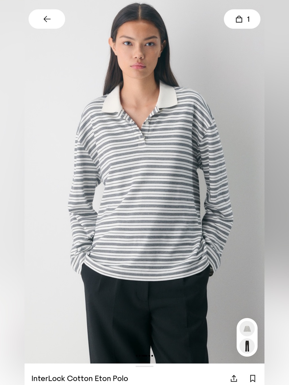 Aritzia InterLock Cotton Eton Polo